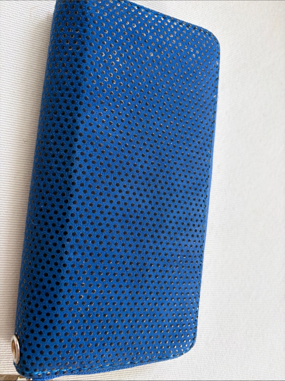 Perforated Blue Wallet Phone Case